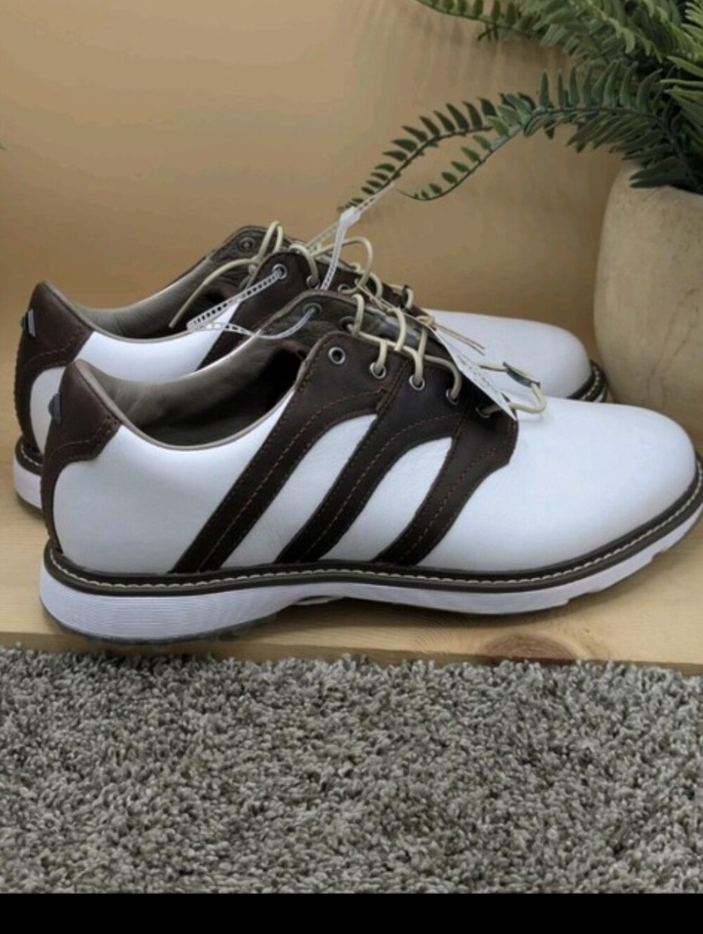 New Adidas MC Z-Traxion Spikeless Leather Golf Shoes Mens Size 9.5 Wms 10.5